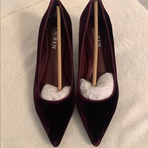 Ralph Lauren Burgundy Velvet shoes